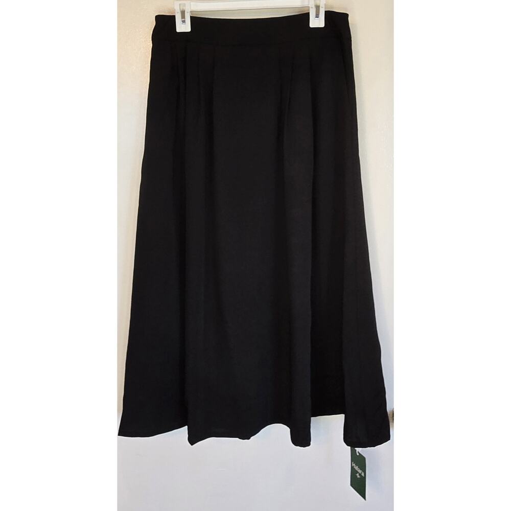 New With Tags Halara Maxi Zip Skirt Side Pockets Flowy Black Large NWT